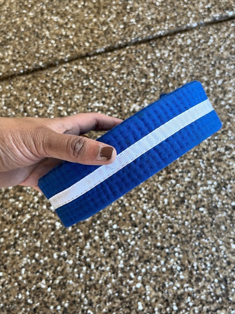 Blue white striped Taekwondo belt size 1 Martial Arts Karate Replacement Belt